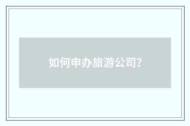 如何申办旅游公司?