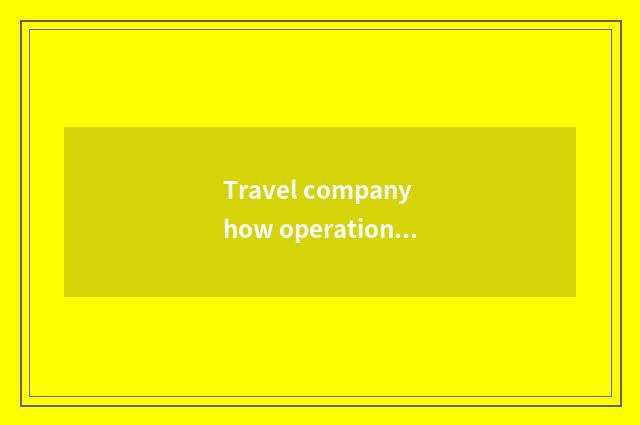 Travel company how operation?