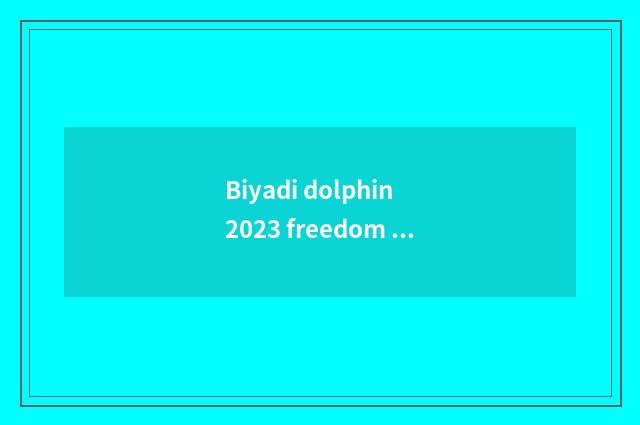 Biyadi dolphin 2023 freedom money and fashionable money?