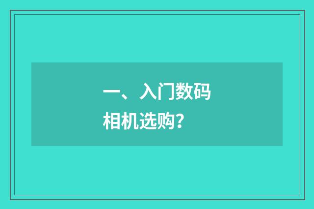 一、入门数码相机选购?