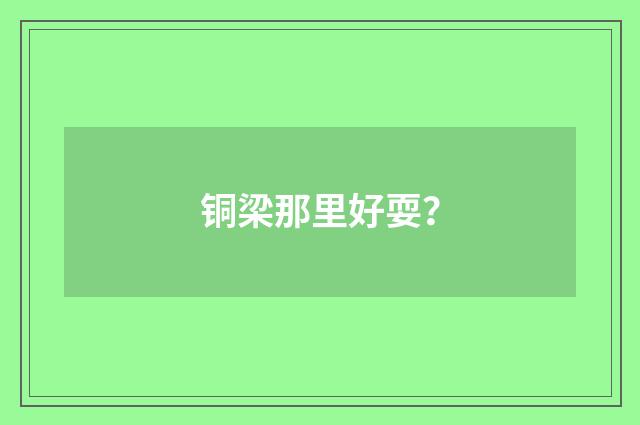 铜梁那里好耍？