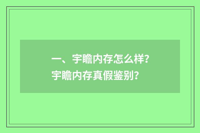 一、宇瞻内存怎么样？宇瞻内存真假鉴别？