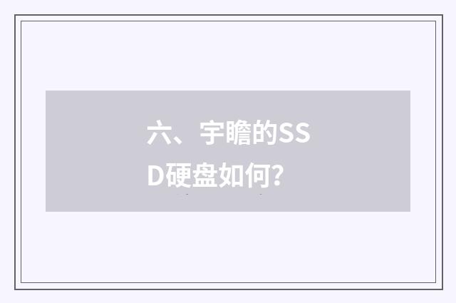 六、宇瞻的SSD硬盘如何？