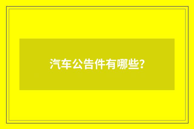 汽车公告件有哪些?
