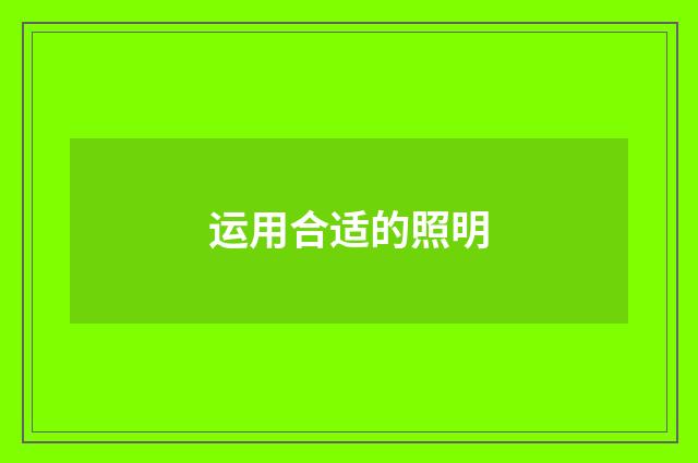 运用合适的照明