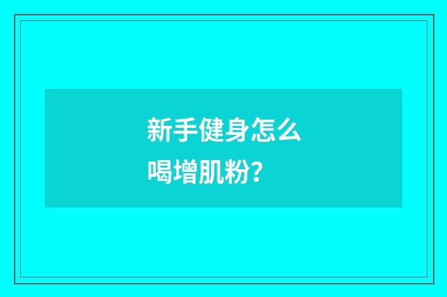 新手健身怎么喝增肌粉？