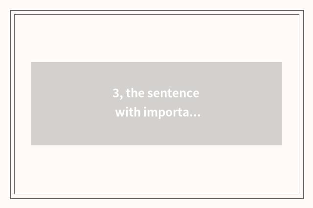 3, the sentence with important mental health?