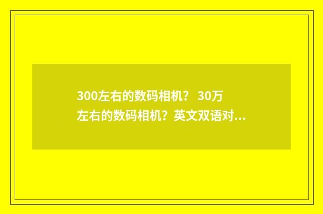 300左右的数码相机? 30万左右的数码相机?英文双语对照