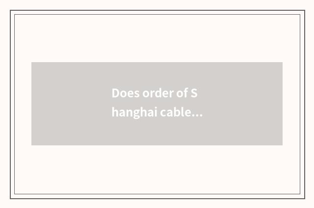 Does order of Shanghai cable stock mark a price?