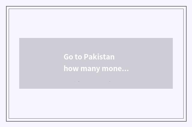 Go to Pakistan how many money does travel want?
