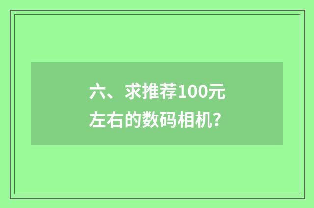 六、求推荐100元左右的数码相机?