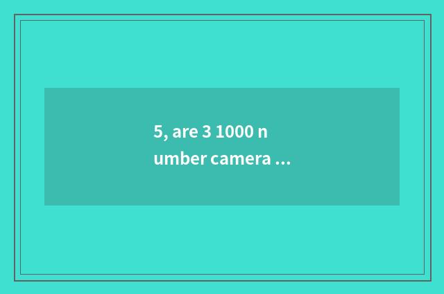 5, are 3 1000 number camera of the left and right sides recommended?