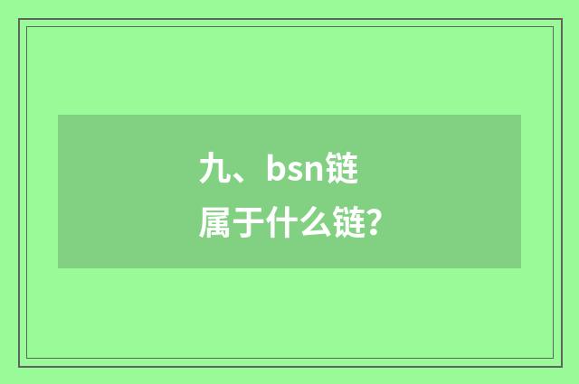 九、bsn链属于什么链?
