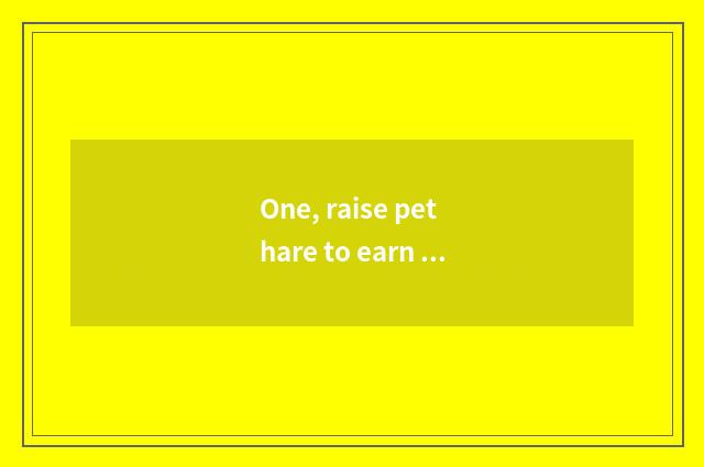 One, raise pet hare to earn money?