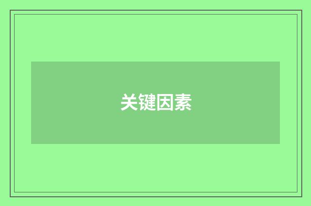 关键因素