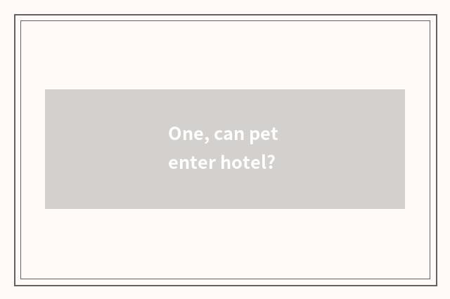 One, can pet enter hotel?