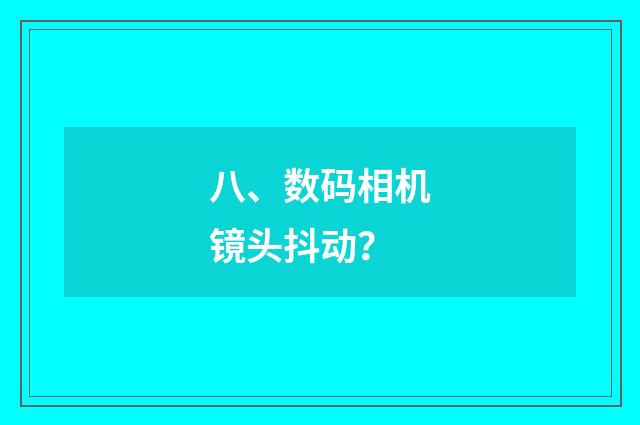 八、数码相机镜头抖动?