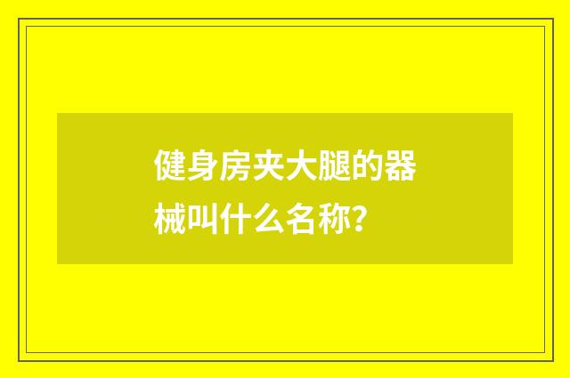健身房夹大腿的器械叫什么名称?