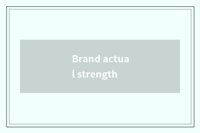 Brand actual strength