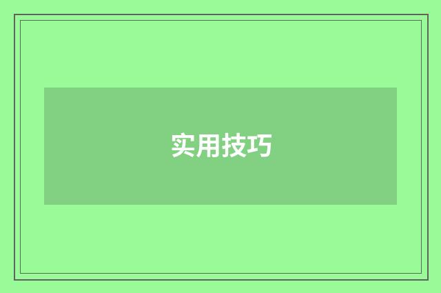 实用技巧