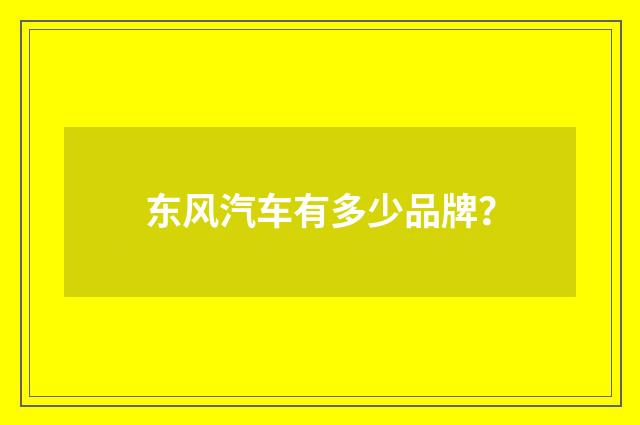 东风汽车有多少品牌?