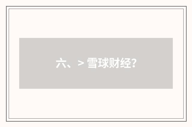 六、> 雪球财经?