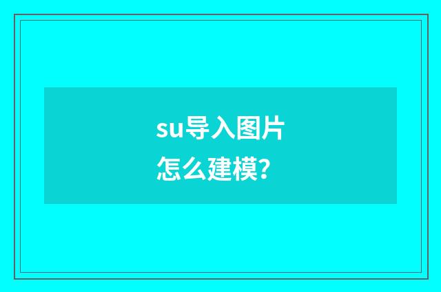 su导入图片怎么建模？