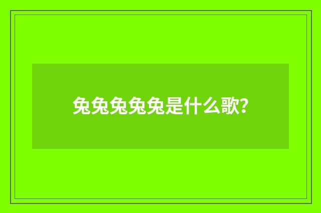 兔兔兔兔兔是什么歌？