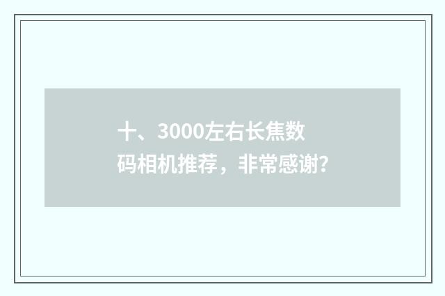 十、3000左右长焦数码相机推荐,非常感谢?