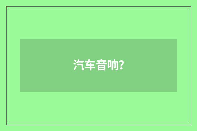 汽车音响?