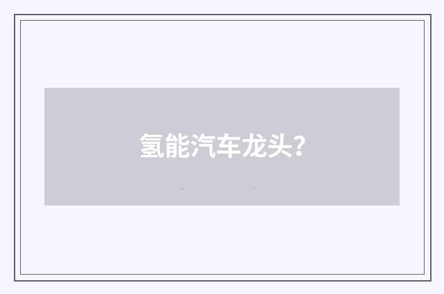 氢能汽车龙头？