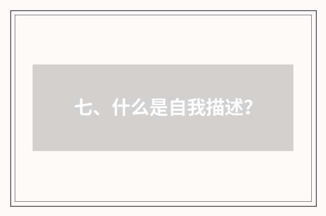 七、什么是自我描述？