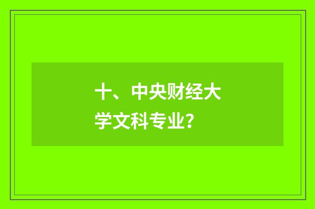 十、中央财经大学文科专业?