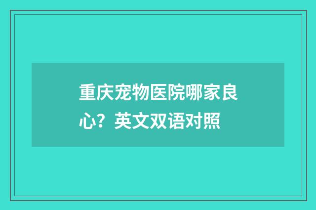 重庆宠物医院哪家良心?英文双语对照