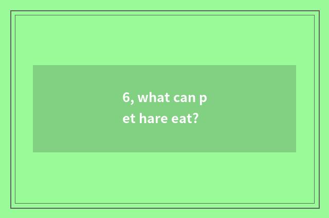 6, what can pet hare eat?