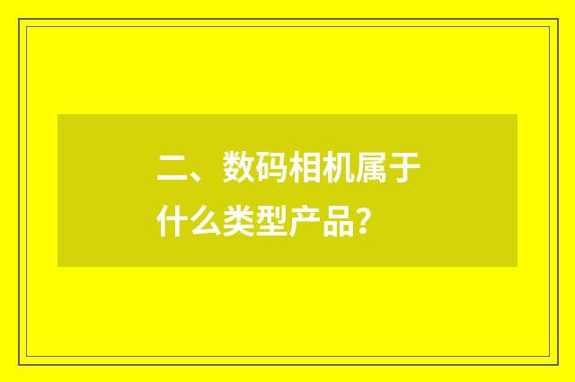 二、数码相机属于什么类型产品?