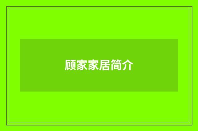顾家家居简介