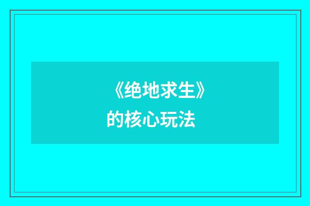 《绝地求生》的核心玩法