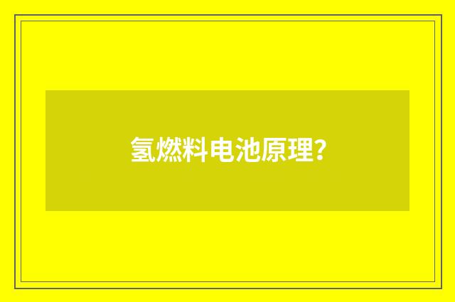 氢燃料电池原理?