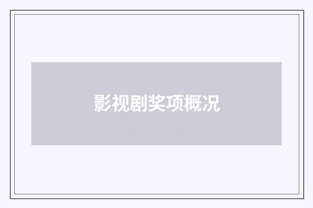 影视剧奖项概况