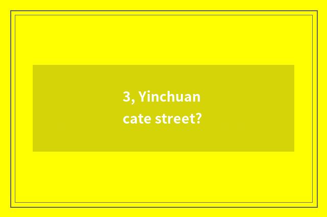 3, Yinchuan cate street?