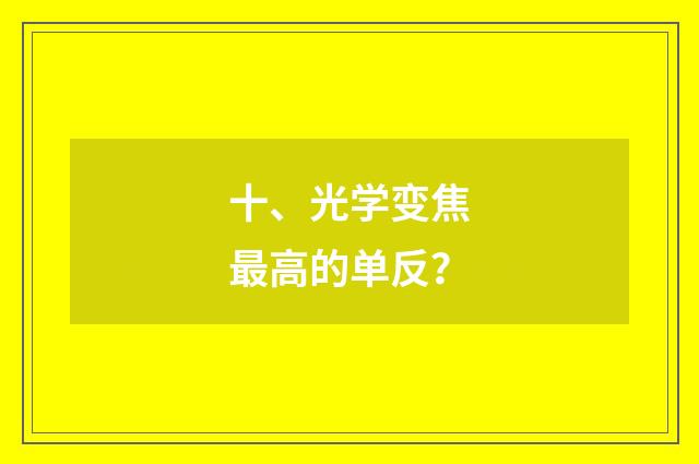 十、光学变焦最高的单反？