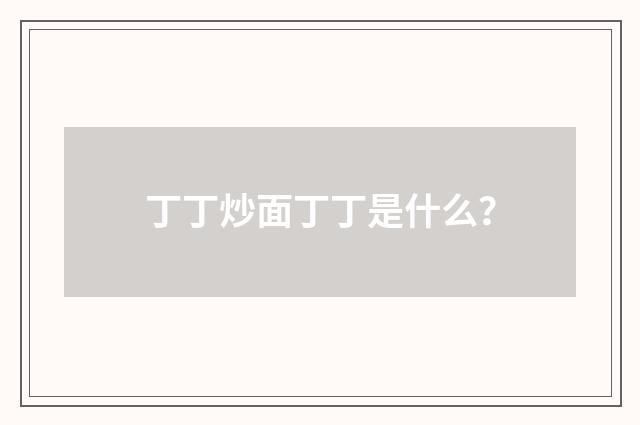丁丁炒面丁丁是什么?