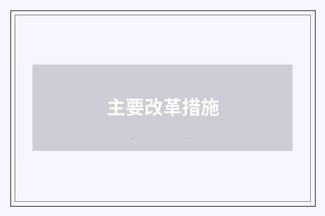 主要改革措施