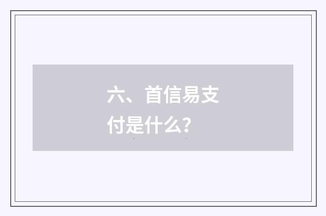 六、首信易支付是什么?