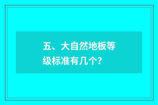 五、大自然地板等级标准有几个?