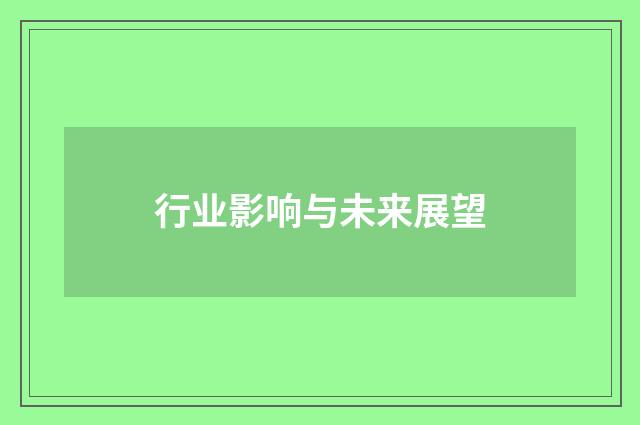 行业影响与未来展望