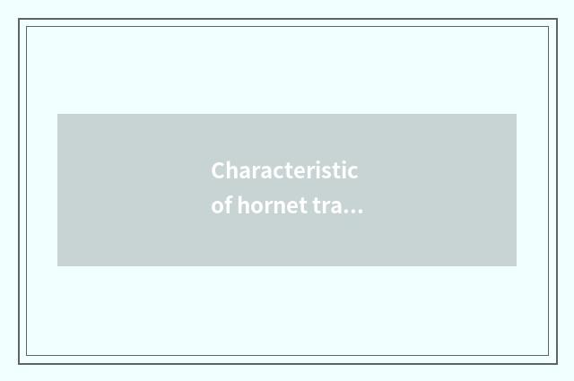 Characteristic of hornet travel net?