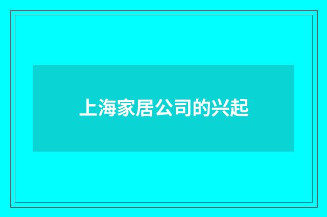 上海家居公司的兴起