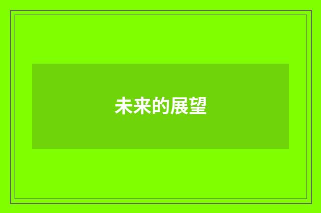 未来的展望